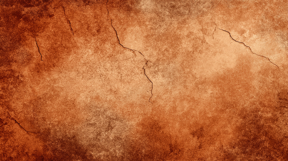 Wabi-Sabi Cracked Mural Wallpaper | Rustic Earthy Copper Texture