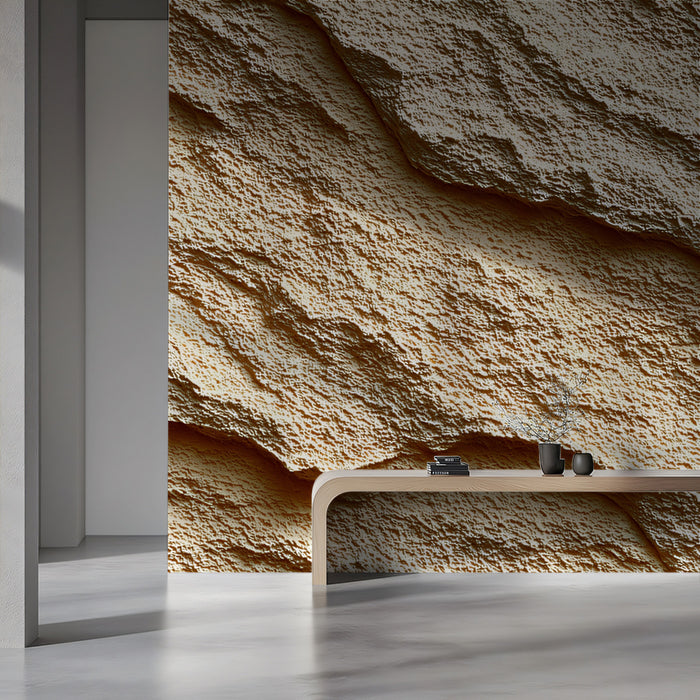 Modern Sandstone Mural Wallpaper | Bold Textured Rock Effect
