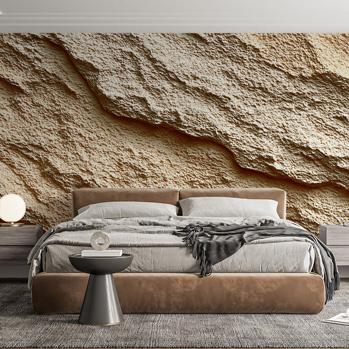 Modern Sandstone Mural Wallpaper | Bold Textured Rock Effect