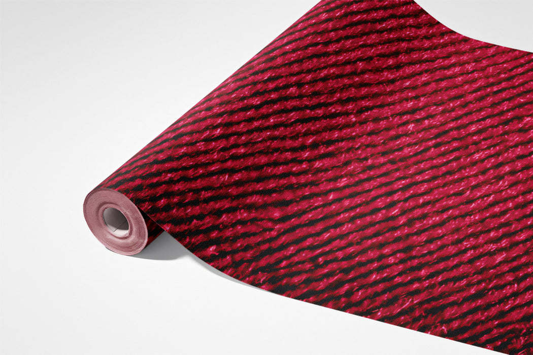 Solid Crimson Mural Wallpaper | Woven Textile Fabric Texture