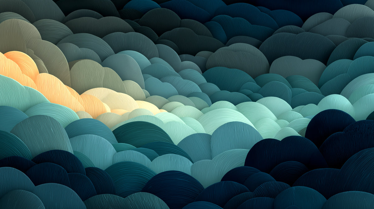 Abstract Blue Scales Mural Wallpaper | Modern Organic Waves Texture