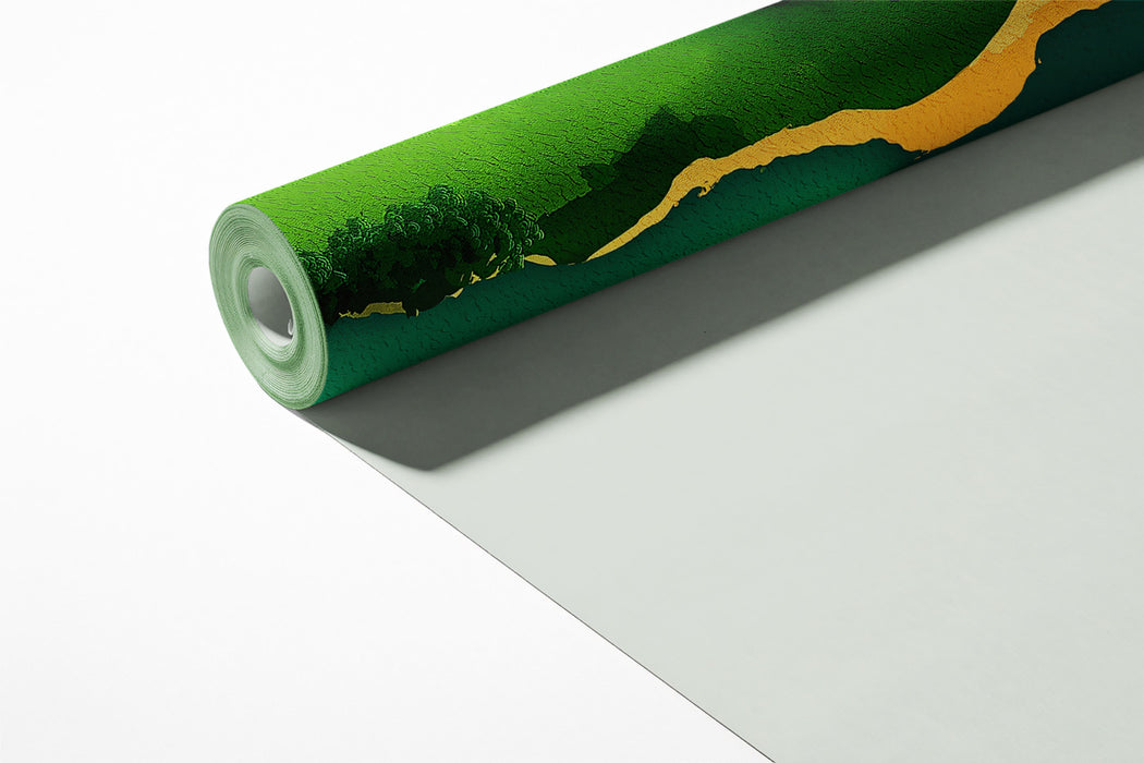 Abstract River Mural Wallpaper | Modern Aerial Landscape Texture