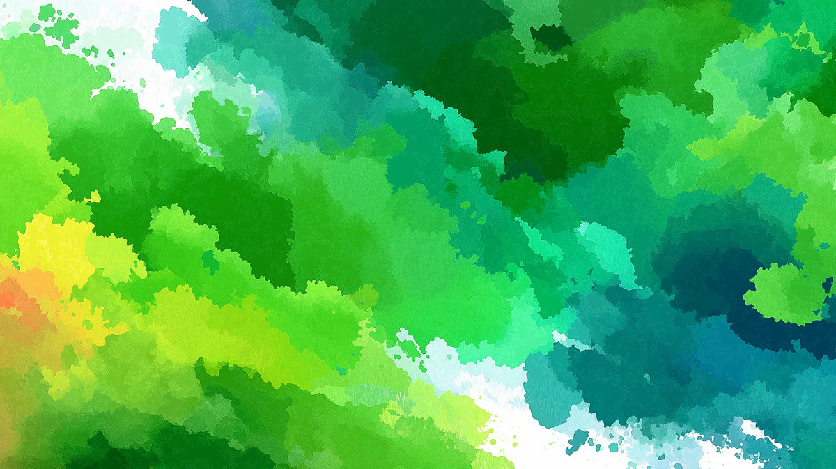 Abstract Green Cloud Mural Wallpaper | Serene Watercolor Texture