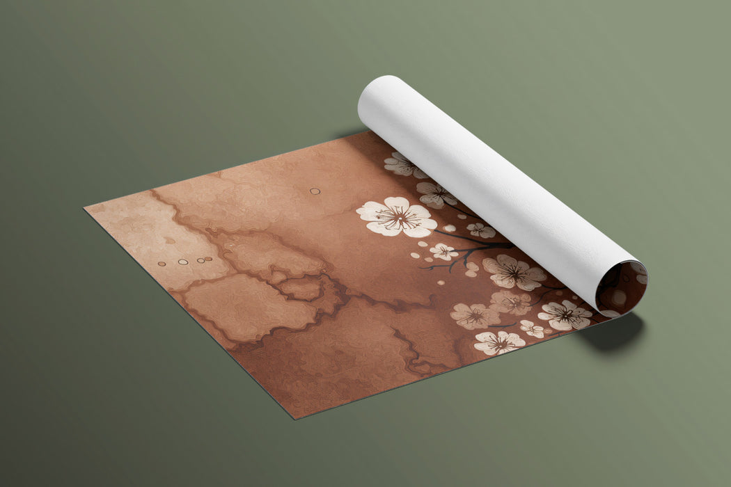 Wabi-Sabi Cherry Blossom Mural Wallpaper | Rustic Cracks & Flowers