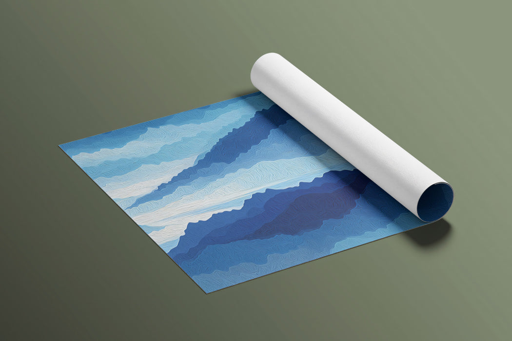 Blue Mountain Mural Wallpaper | Serene Oil Painted Landscape