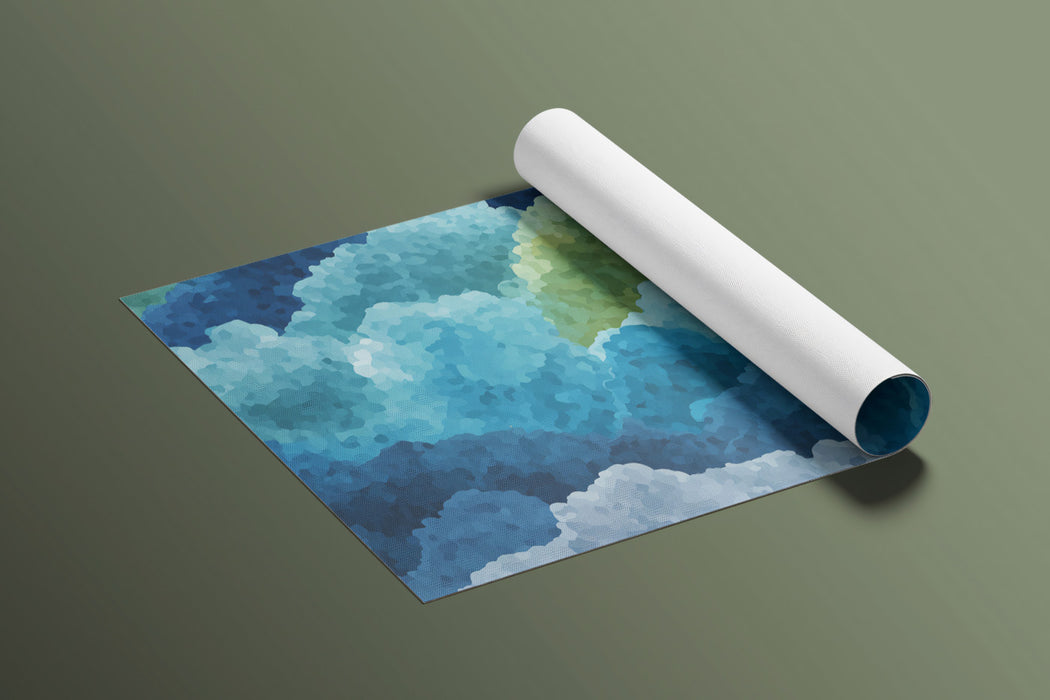 Abstract Mountain Mural Wallpaper | Vibrant Gold and Blue Texture