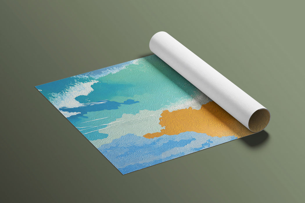 Modern Coastal Mural Wallpaper | Abstract Wave and Beach Texture