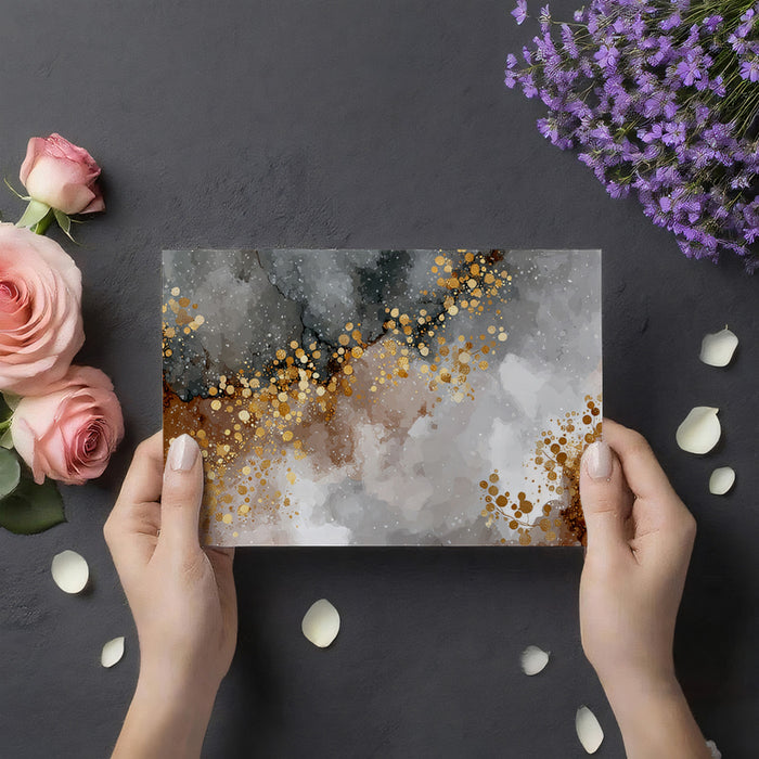 Luxurious Gold Mural Wallpaper | Abstract Marble and Splatter Art