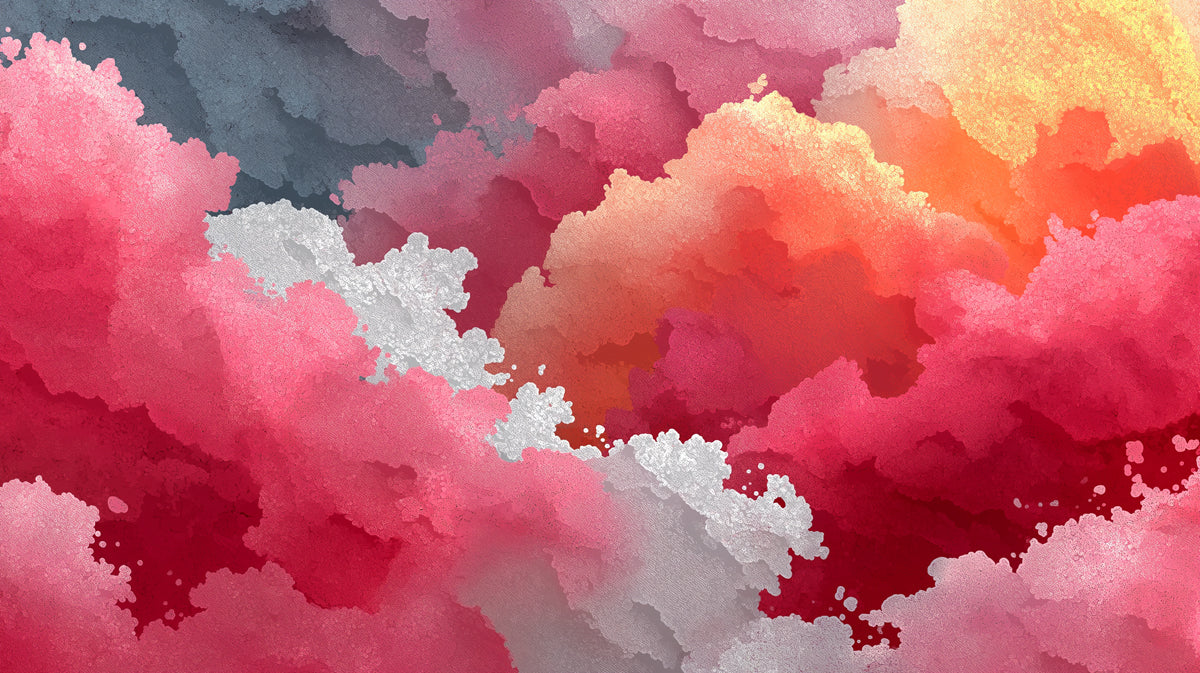 Abstract Color Mural Wallpaper | Textured Pink, Orange and Gray