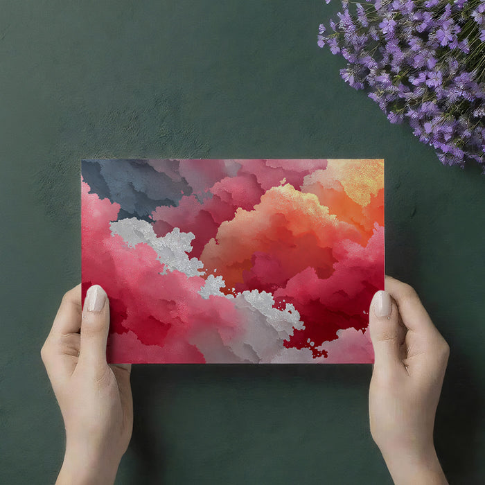 Abstract Color Mural Wallpaper | Textured Pink, Orange and Gray
