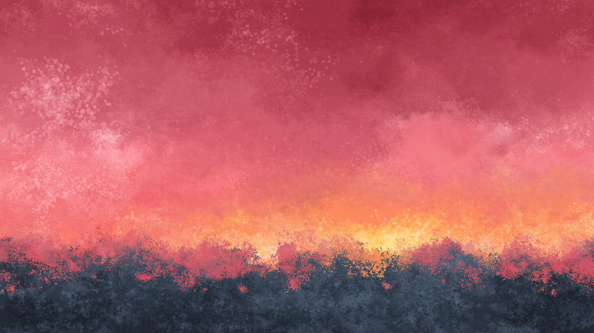 Abstract Sunset Mural Wallpaper | Painterly Landscape