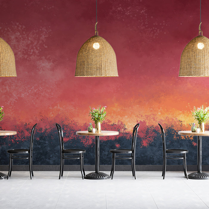 Abstract Sunset Mural Wallpaper | Painterly Landscape