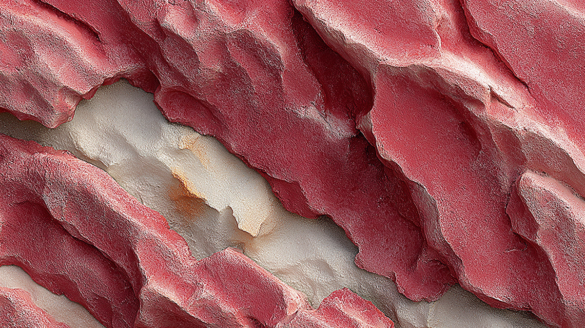 Sculptural Pink Mural Wallpaper | Abstract Rocky Texture