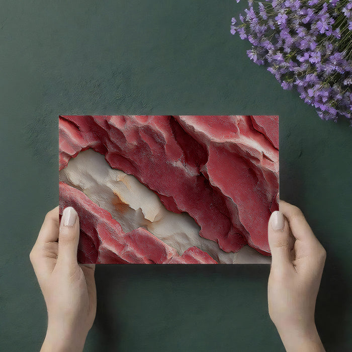 Sculptural Pink Mural Wallpaper | Abstract Rocky Texture