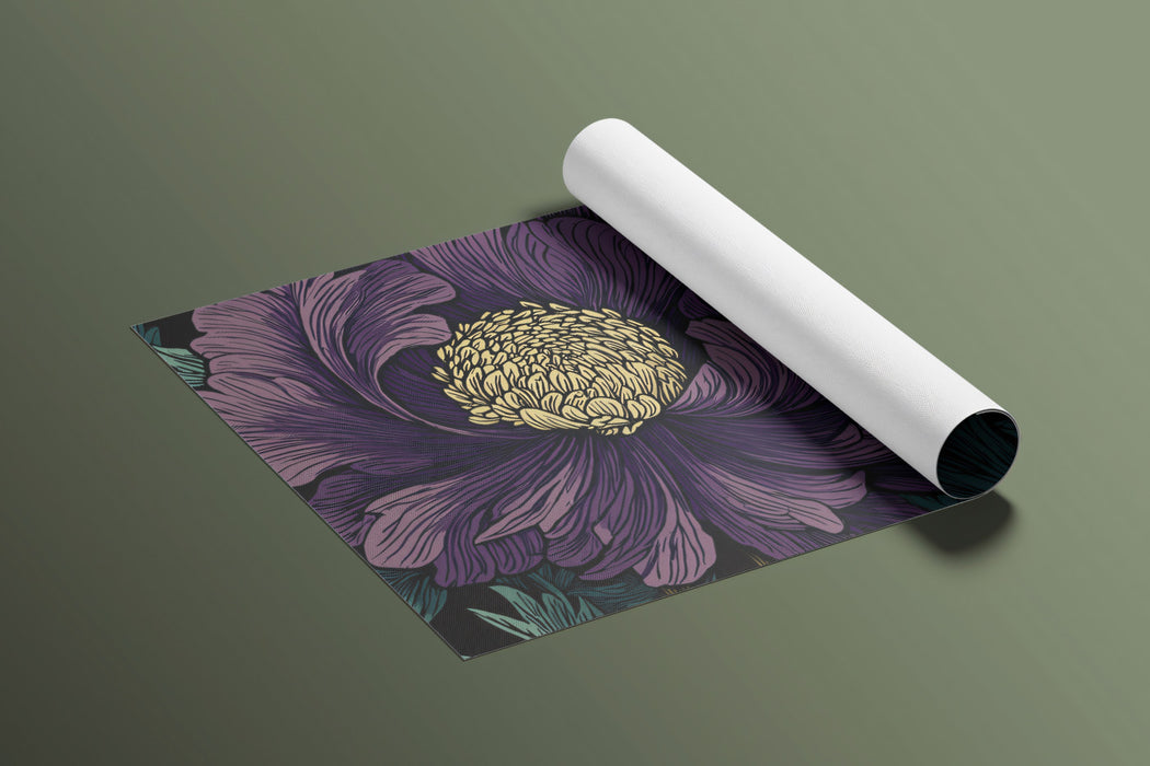 Classic Botanical Mural Wallpaper | Vintage Purple and Gold Floral