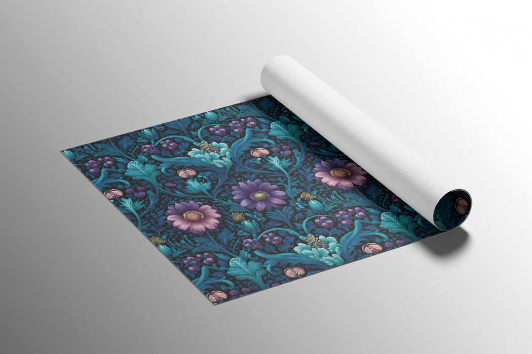 Moody Floral Mural Wallpaper | Dark Blue and Purple