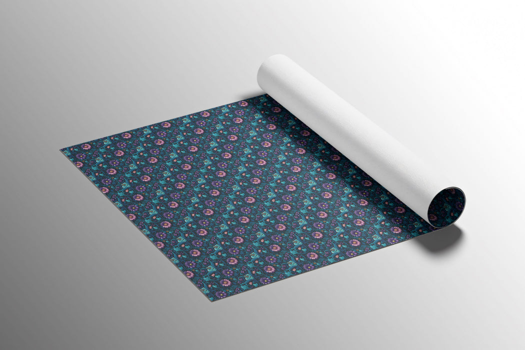 Micro Floral Mural Wallpaper | Delicate Purple and Teal Pattern