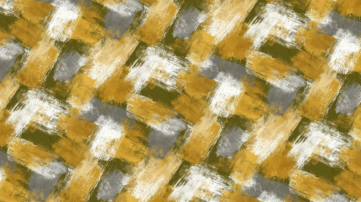 Modern Abstract Mural Wallpaper | Woven Gold and Olive Texture