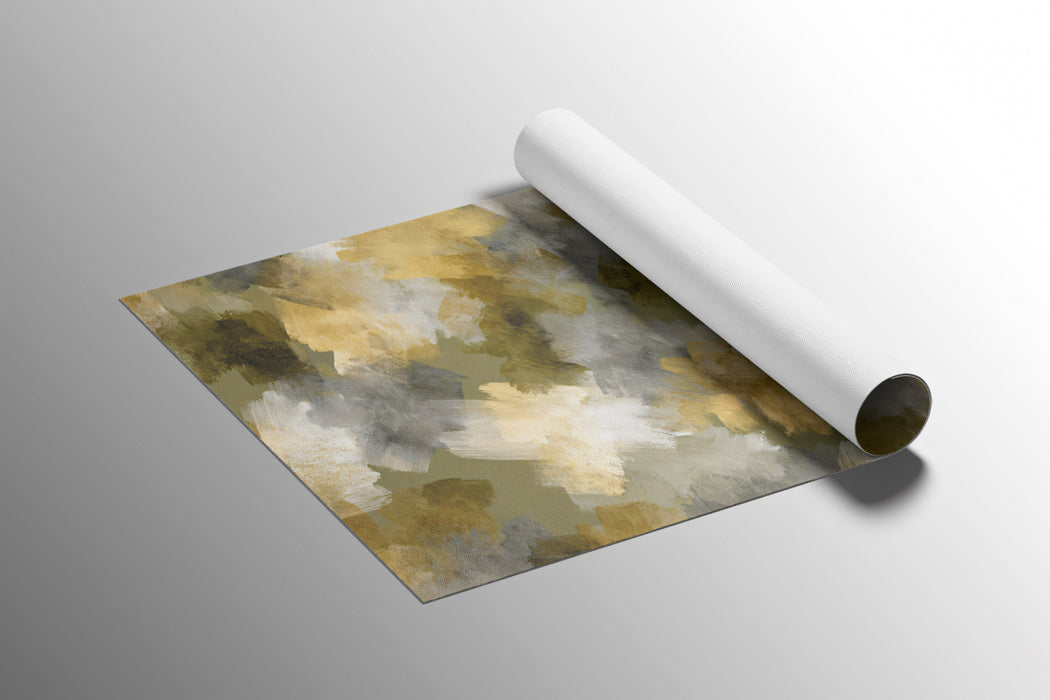Abstract Mosaic Mural Wallpaper | Gold and Gray Painterly Pattern