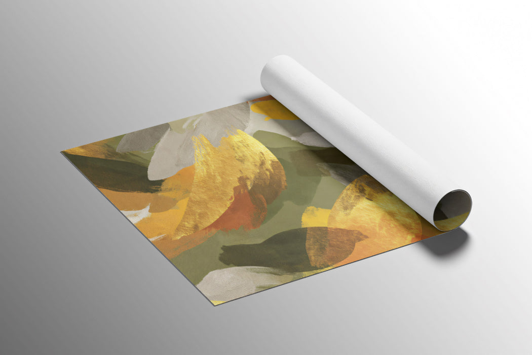 Abstract Flowing Mural Wallpaper | Modern Gold and Olive Art