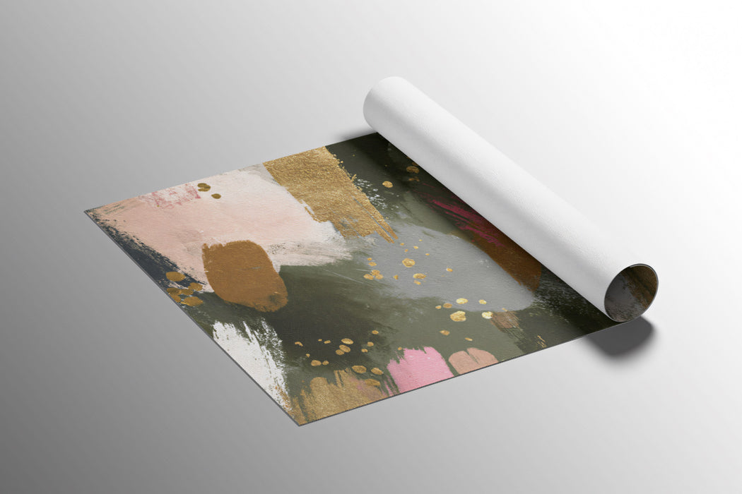 Abstract Brushstroke Mural Wallpaper | Bold Pink, Gold and Olive