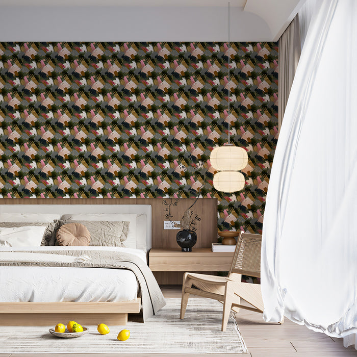 Classic Plaid Mural Wallpaper | Abstract Brushstroke Pattern