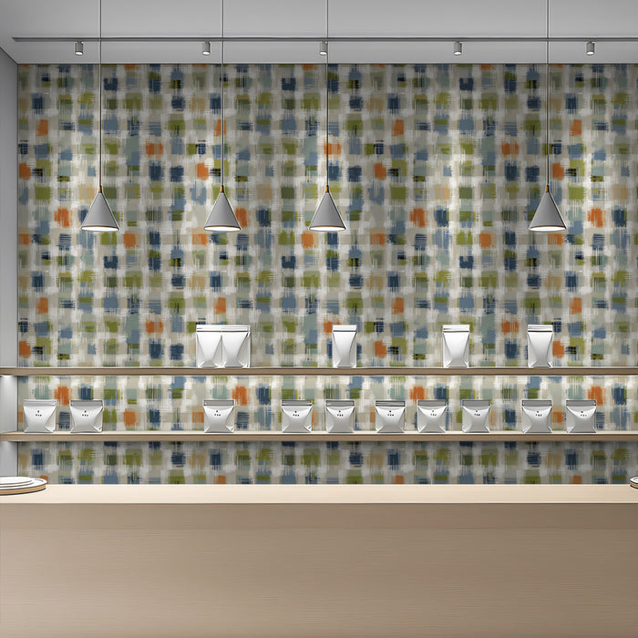 Modern Cross-Hatch Mural Wallpaper | Artistic Textile Texture