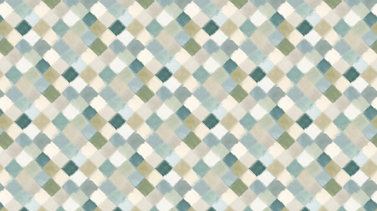 Modern Diamond Mural Wallpaper | Painterly Geometric Texture