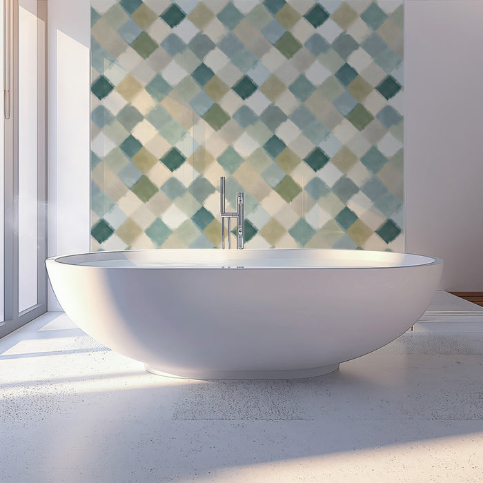 Modern Diamond Mural Wallpaper | Painterly Geometric Texture