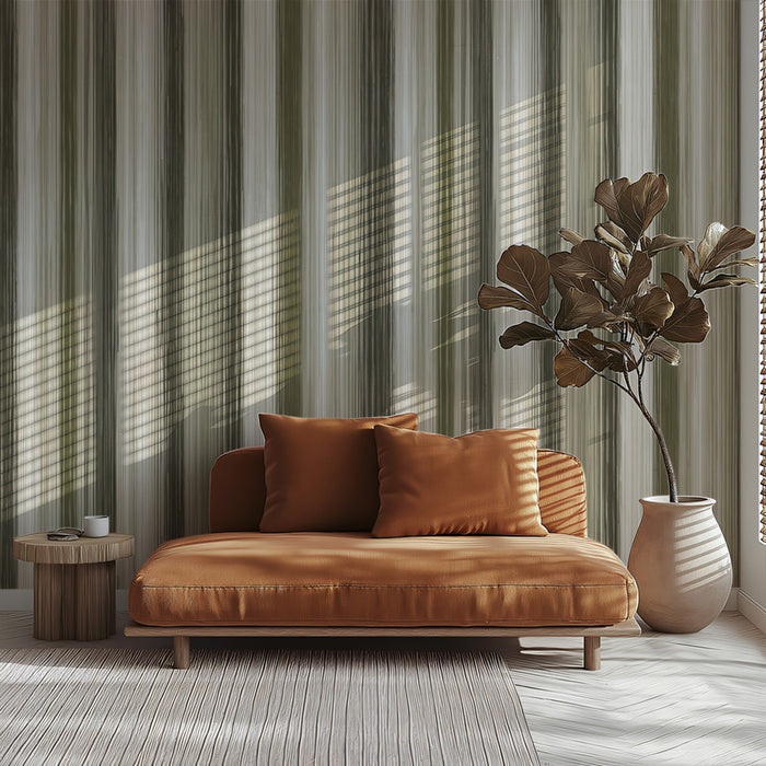 Modern Striped Mural Wallpaper | Painterly Vertical Texture
