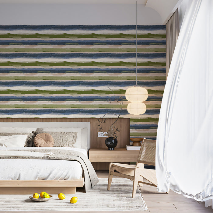Bold Striped Mural Wallpaper | Abstract Horizontal Texture