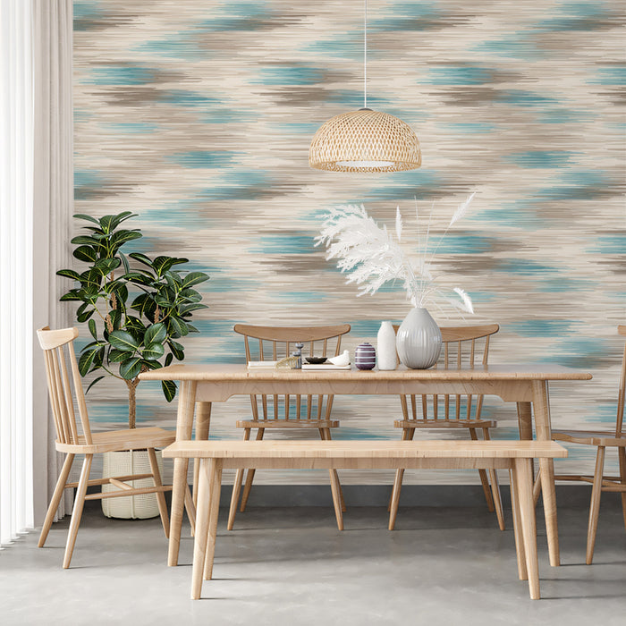 Subtle Ikat Mural Wallpaper | Modern Horizontal Texture