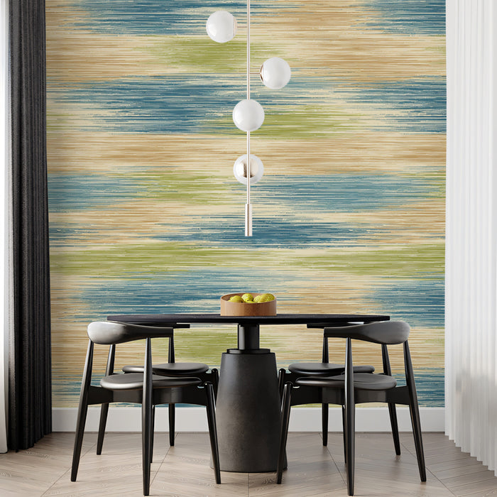 Modern Ikat Mural Wallpaper | Artistic Horizontal Texture