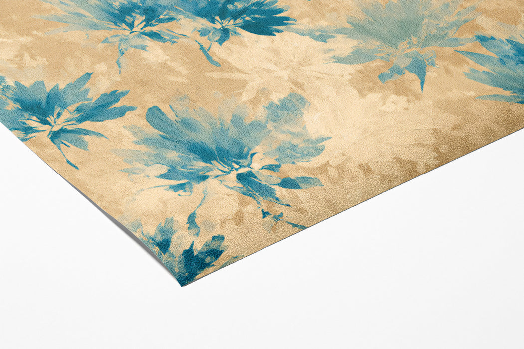 Vibrant Floral Mural Wallpaper | Abstract Blue and Beige