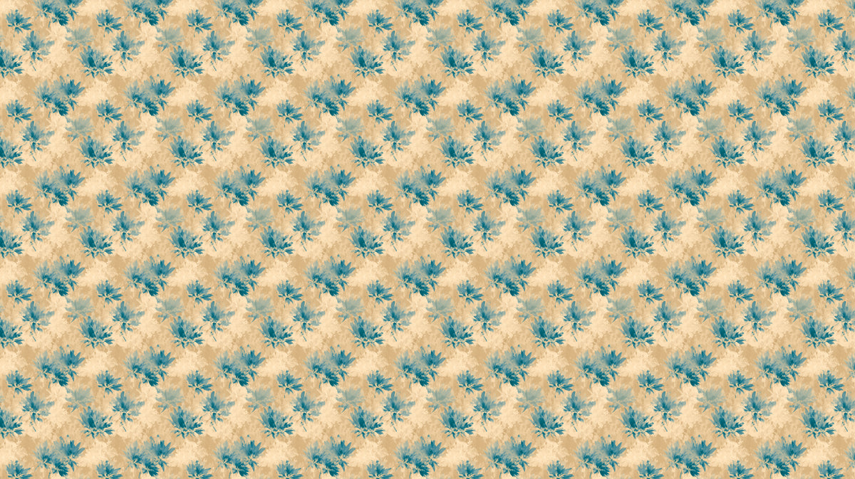 Subtle Floral Mural Wallpaper | Abstract Blue and Beige Texture