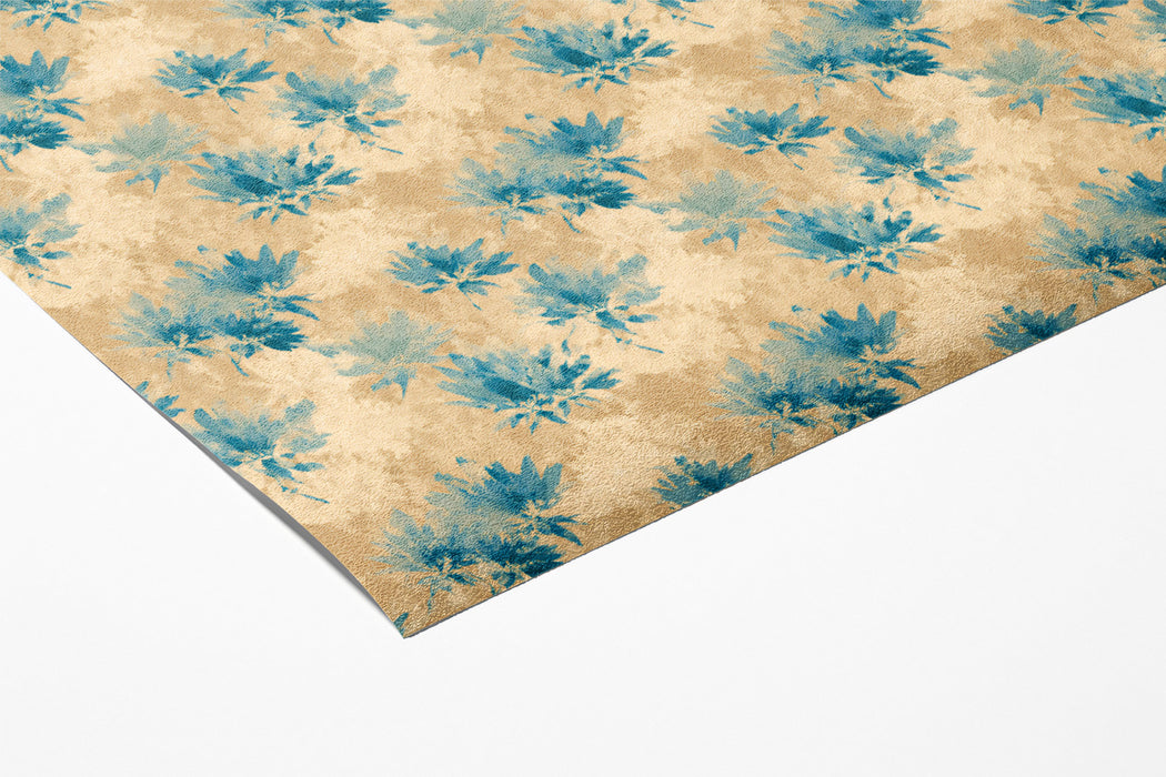 Subtle Floral Mural Wallpaper | Abstract Blue and Beige Texture