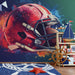 Abstract Football Helmet Mural Wallpaper in Bedroom | Various Colors (Red, Blue, Orange, etc.) of Rugby Helmet