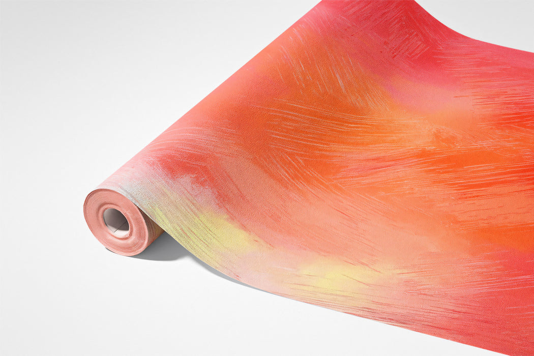 Abstract Brushstroke Mural Wallpaper | Vibrant Pink and Red Art