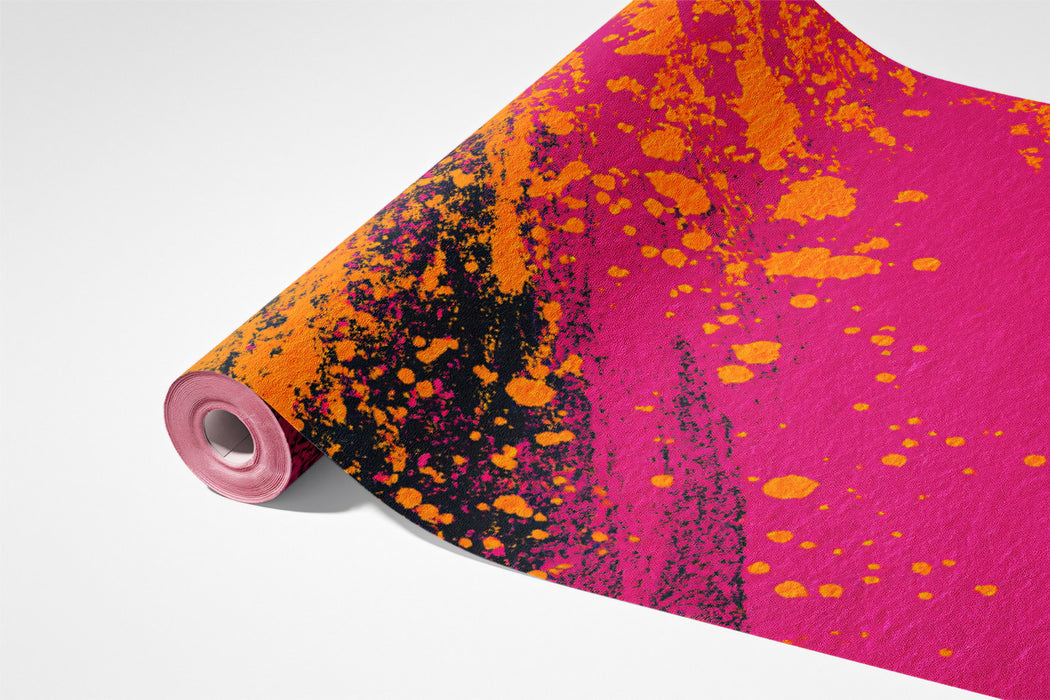 Abstract Circle Mural Wallpaper | Vibrant Pink and Orange Art