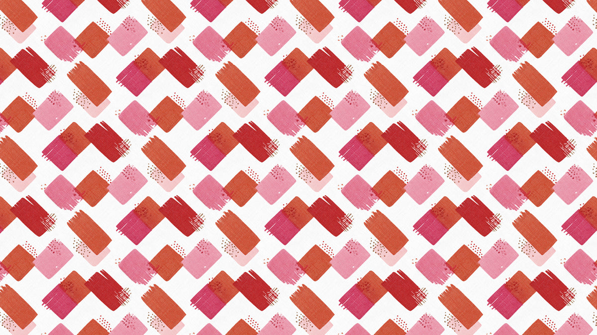 Modern Abstract Mural Wallpaper | Red and Pink Geometric Texture