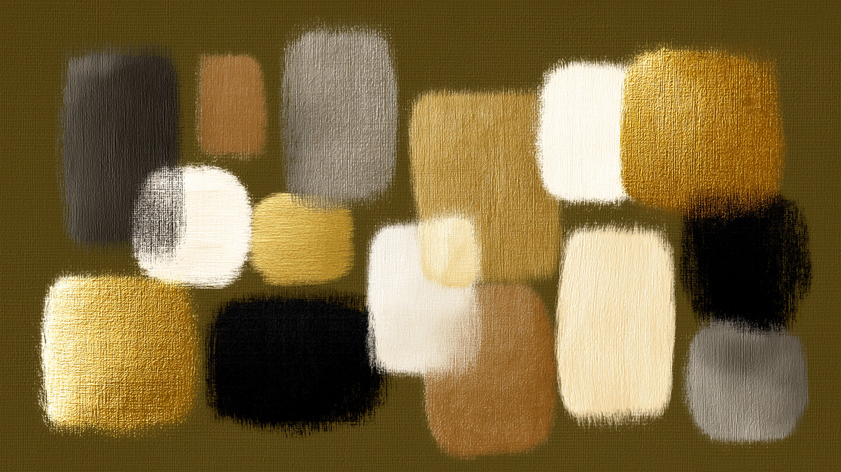 Abstract Block Mural Wallpaper | Earthy Tones and Gold