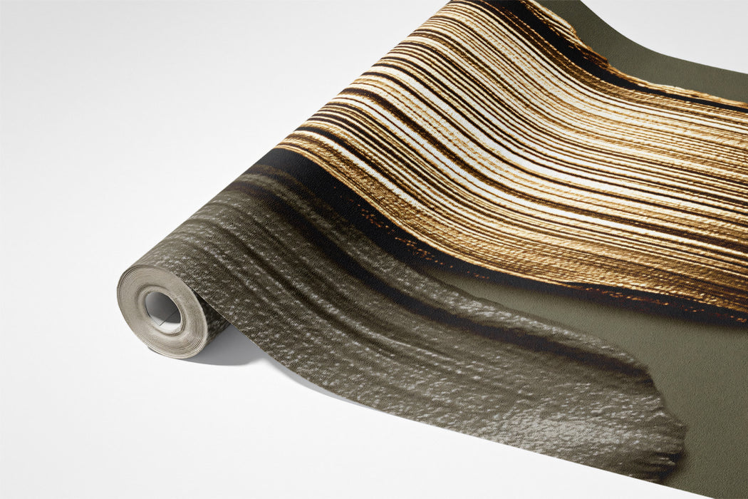 Modern Abstract Mural Wallpaper | Gold and Gray Swatches