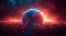 Space Earth Mural Wallpaper in Bedroom | Various Colors (Red, Blue, Black, etc.) of Space Earth