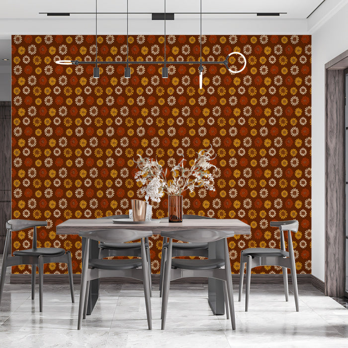 Delicate Floral Mural Wallpaper | Abstract Earthy Tones