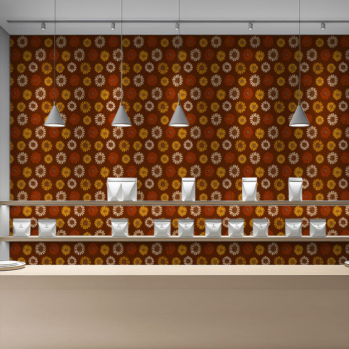 Delicate Floral Mural Wallpaper | Abstract Earthy Tones