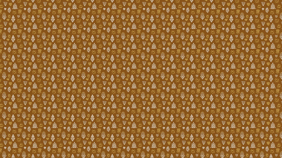 Modern Folk Mural Wallpaper | Earthy Tribal Pattern