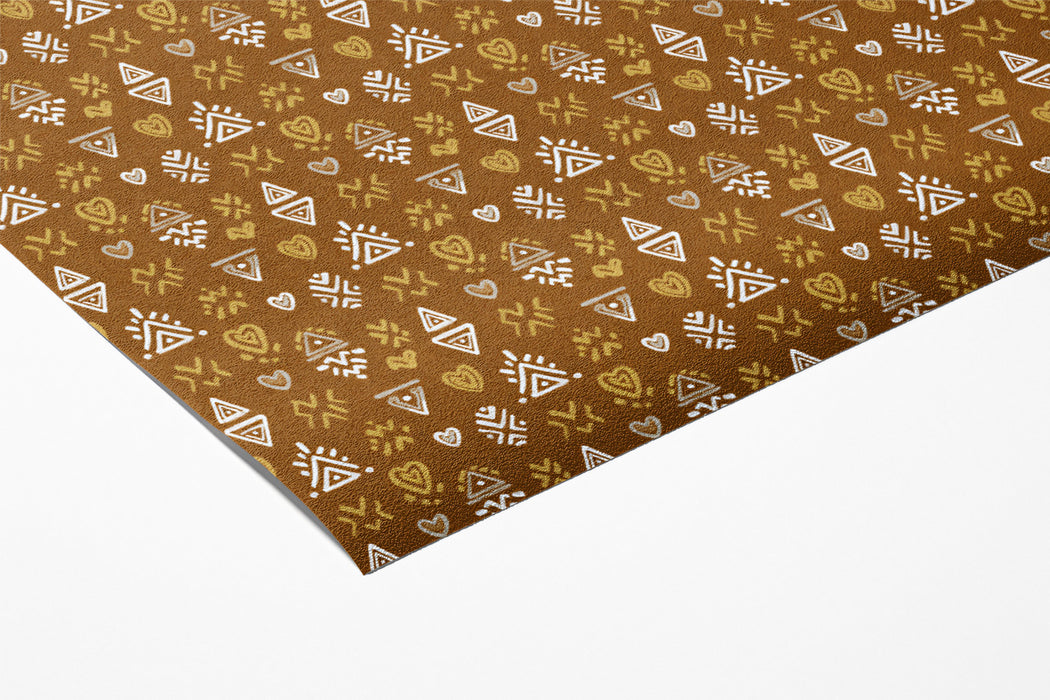 Modern Folk Mural Wallpaper | Earthy Tribal Pattern