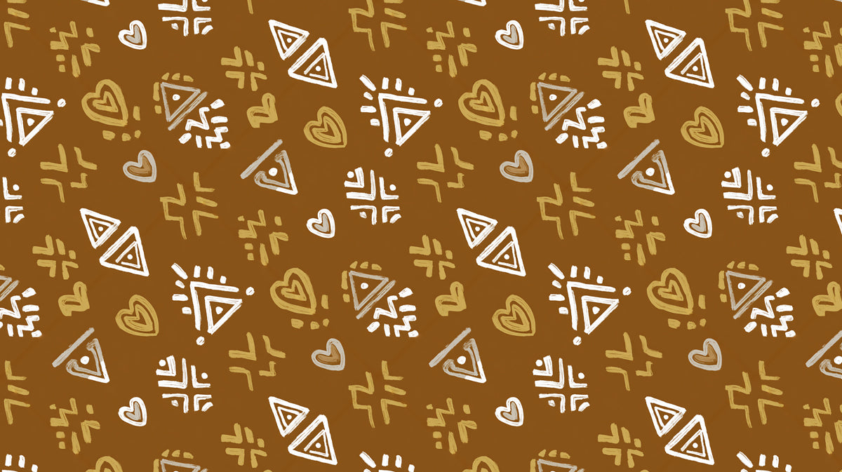 Modern Tribal Mural Wallpaper | Abstract Earthy Pattern