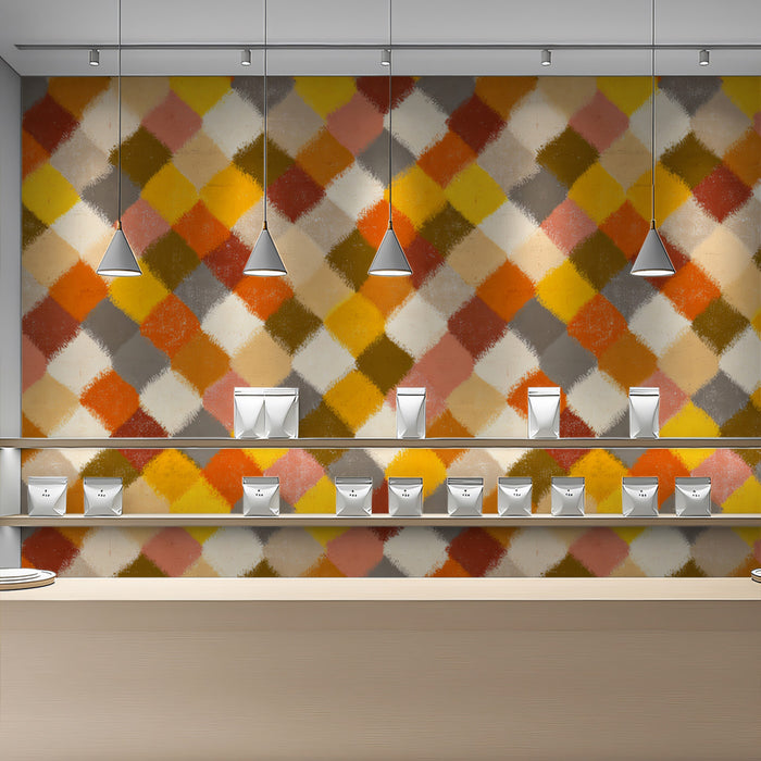 Modern Geometric Mural Wallpaper | Vibrant Harlequin Texture