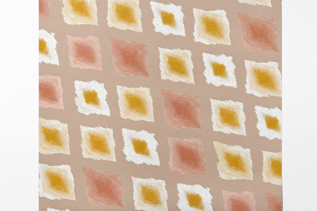Modern Diamond Mural Wallpaper | Playful Hand-Painted Texture